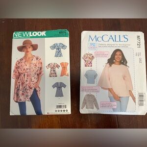 Lot of 2 women’s top sewing patterns